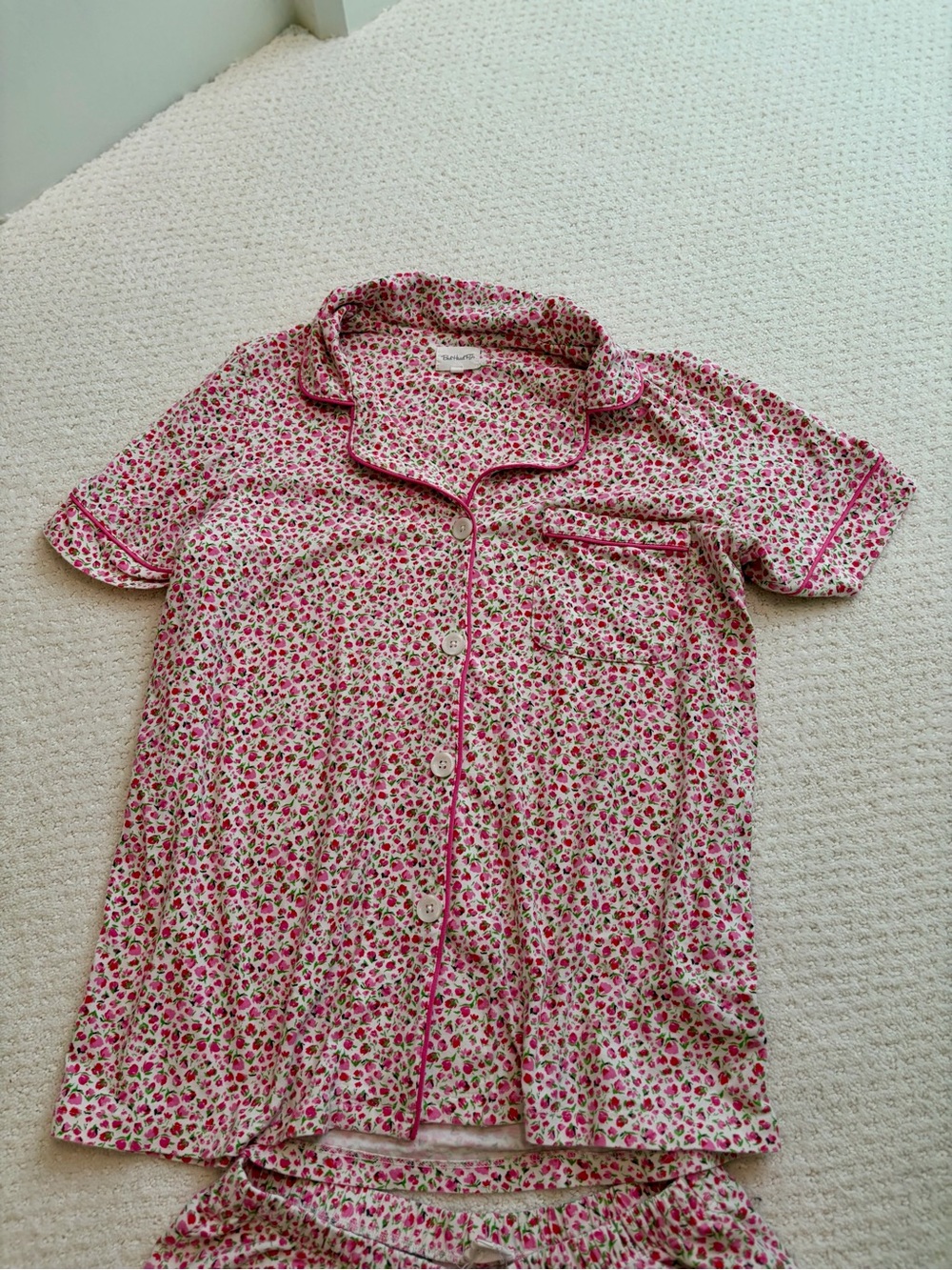 BedHead Pink Floral Short-Sleeve Pajama Set Women’s Small - Picture 2 of 6